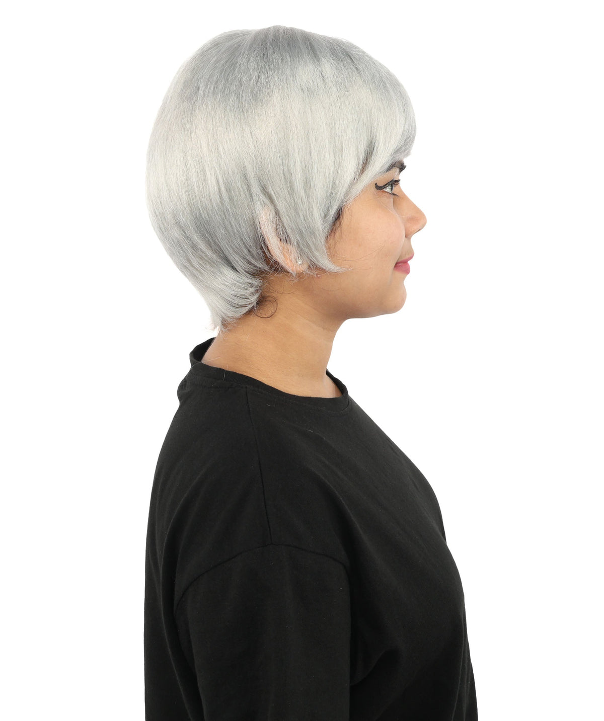 HPO Adult Women's Anime Trainer Character Wig | Vibrant hue multicolor options, create of synthetic fiber, short choppy bob with high side ponytail, breathable base | Cosplay, Halloween, theater, party, performance, costume events