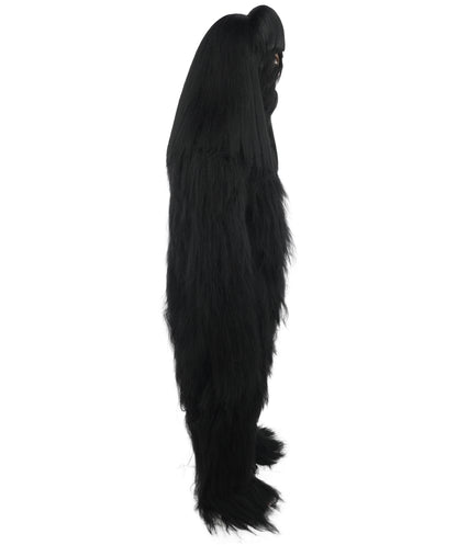 HPO Unisex Extreme Hairy Person Costume, Mask and Bundle - Full-Body Hair Suit Extra-Long Ash Brown Costume Wig for Halloween, Cosplay & Parties