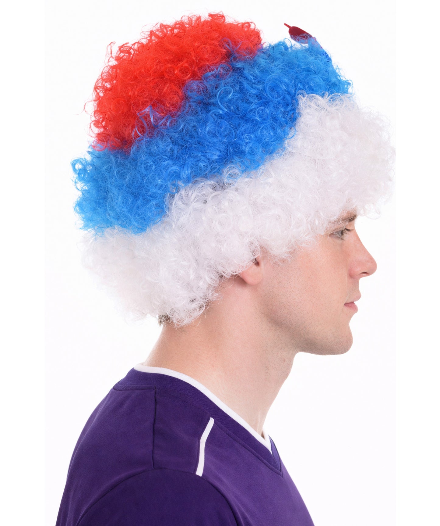Serbia Flag Sport Afro Wig | Jumbo Sport Wig