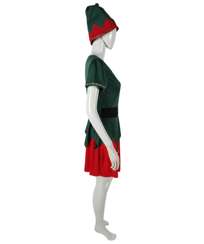 HPO Adult Women’s Elf Costume | Red & Green Christmas Outfit | Holiday Party, Cosplay & Themed Event Costume