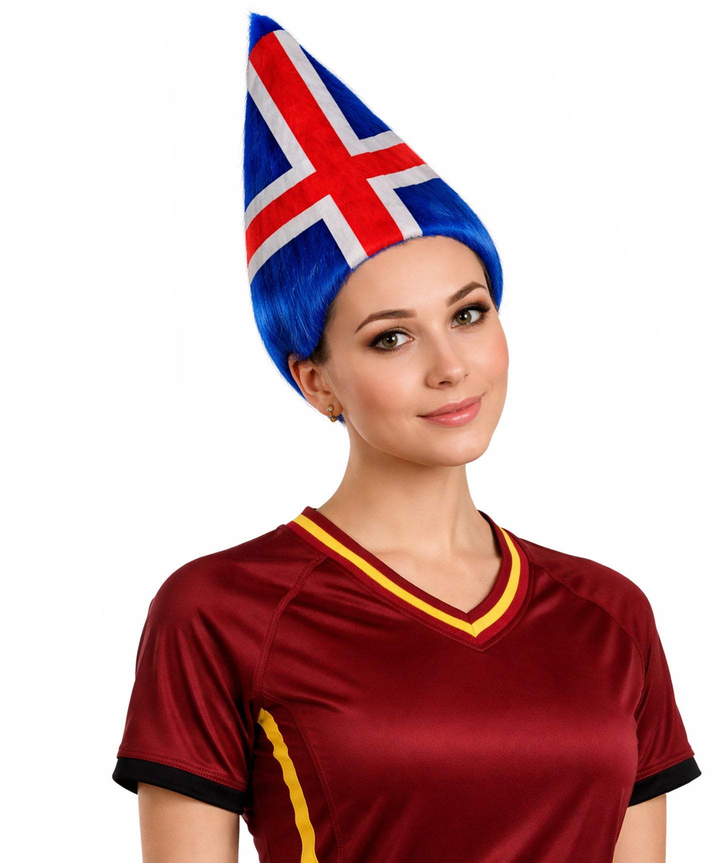 Iceland Flag Sport Troll Wig | Premium Breathable Capless Cap