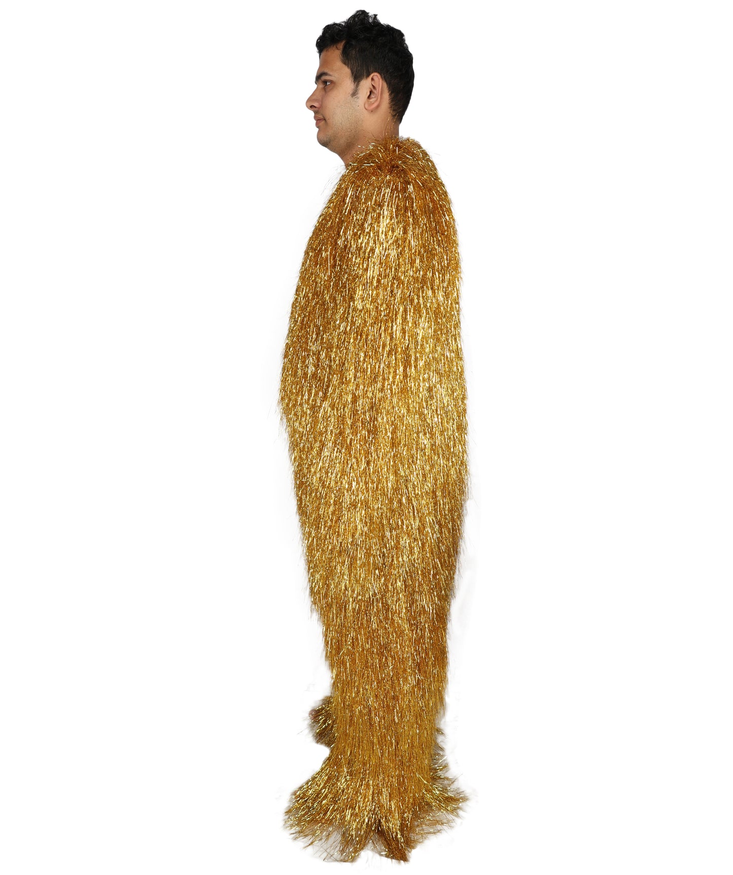 HPO UnisexTinsel Hairy Costume, Bundle & Mask Set | Full-Body Suit & Matching Mask | Long Hair Funny Costume for Halloween, Performers, Cosplay & Mascots | Multicolor Options