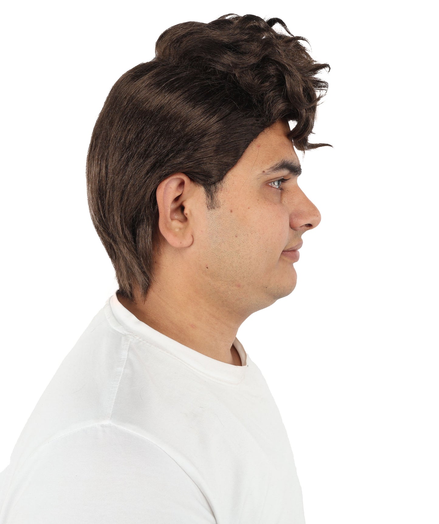 HPO Men’s Dark Brown Wig | Messy, Textured Look for Casual, Fun Styles | Ideal for Halloween, Cosplay and Themed Parties