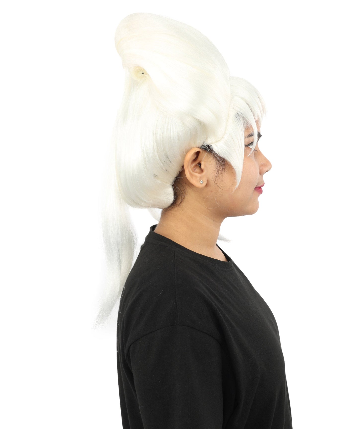 HPO Adult Women's Avant-Garde Bouffant Wig | Multiple Color Options | Create of synthetic fiber, massive smooth updo with micro bangs, breathable base | Party, Halloween, theater, drag, performance, costume events