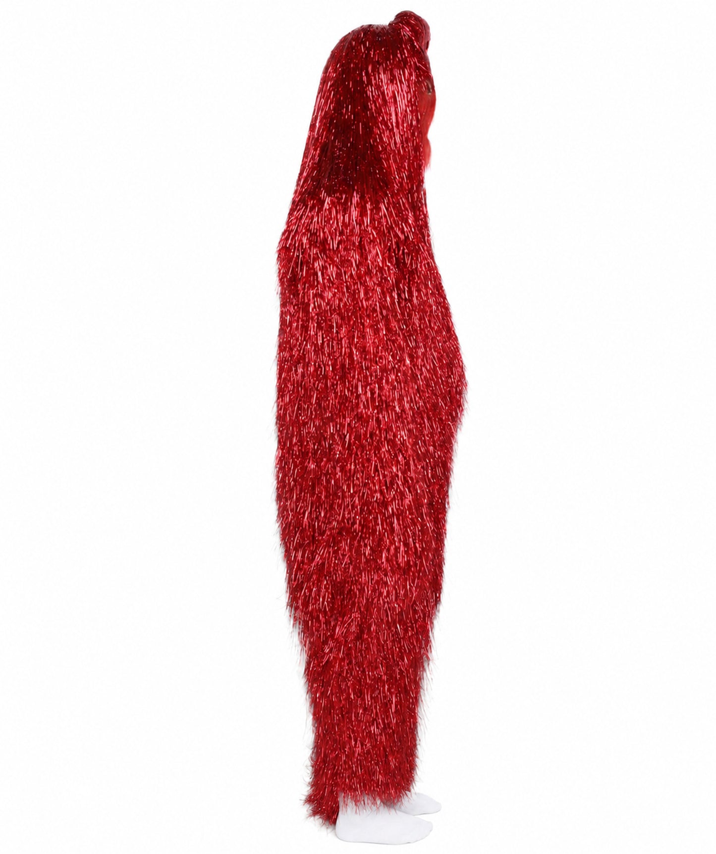 HPO UnisexTinsel Hairy Costume, Bundle & Mask Set | Full-Body Suit & Matching Mask | Long Hair Funny Costume for Halloween, Performers, Cosplay & Mascots | Multicolor Options