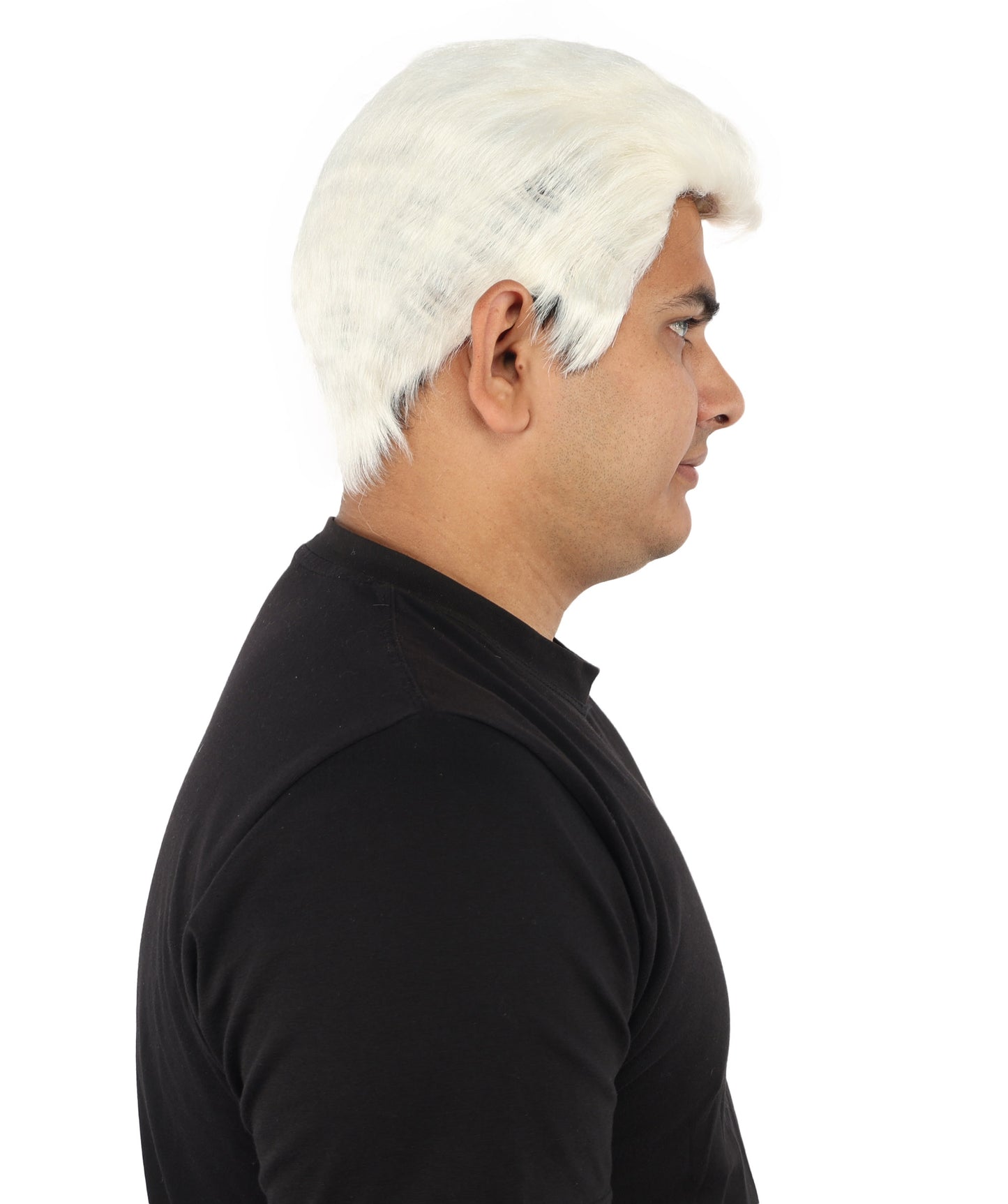 HPO Men's Side Swept Undercut Wig | Short Brown Texture with Tapered Sides, Heat Resistant Synthetic Fiber & Breathable Net | Halloween, Space Ranger Cosplay, Sci-Fi Theme Party & Roleplay