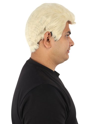 HPO Men's Side Swept Undercut Wig | Short Brown Texture with Tapered Sides, Heat Resistant Synthetic Fiber & Breathable Net | Halloween, Space Ranger Cosplay, Sci-Fi Theme Party & Roleplay