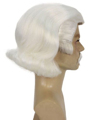 Men's Black Slick Back Dutch Van Der Linde Wig – Red Dead Redemption Inspired Costume Wig for Cosplay & Halloween – Realistic Long Curly Slick Back Hair Wig for Men