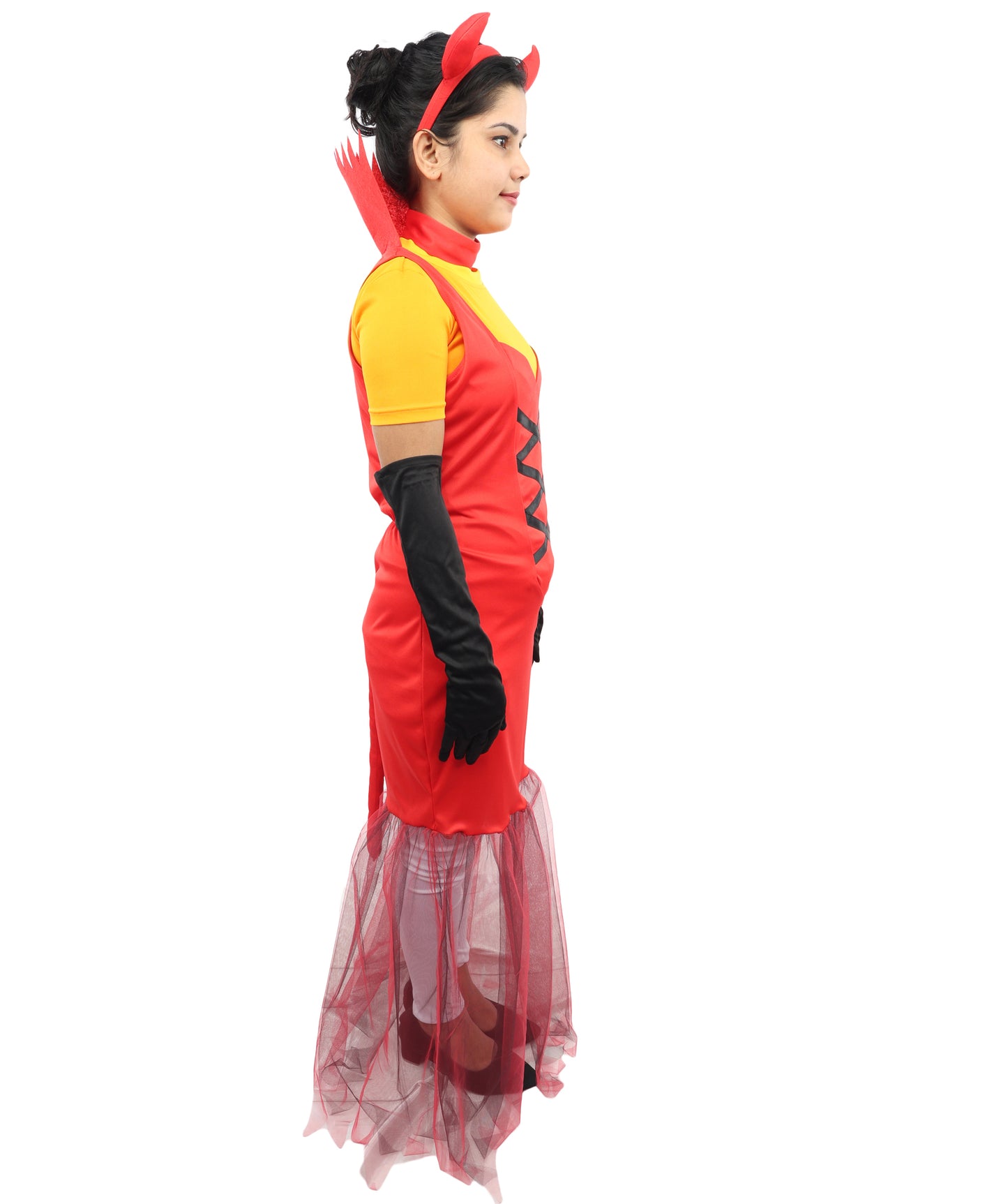 HPO Women's French Kiss Mistress Inferno Costume - Fiery Red Gothic Devil Outfit | Outfit for Halloween, Parties, Stage & Cosplay