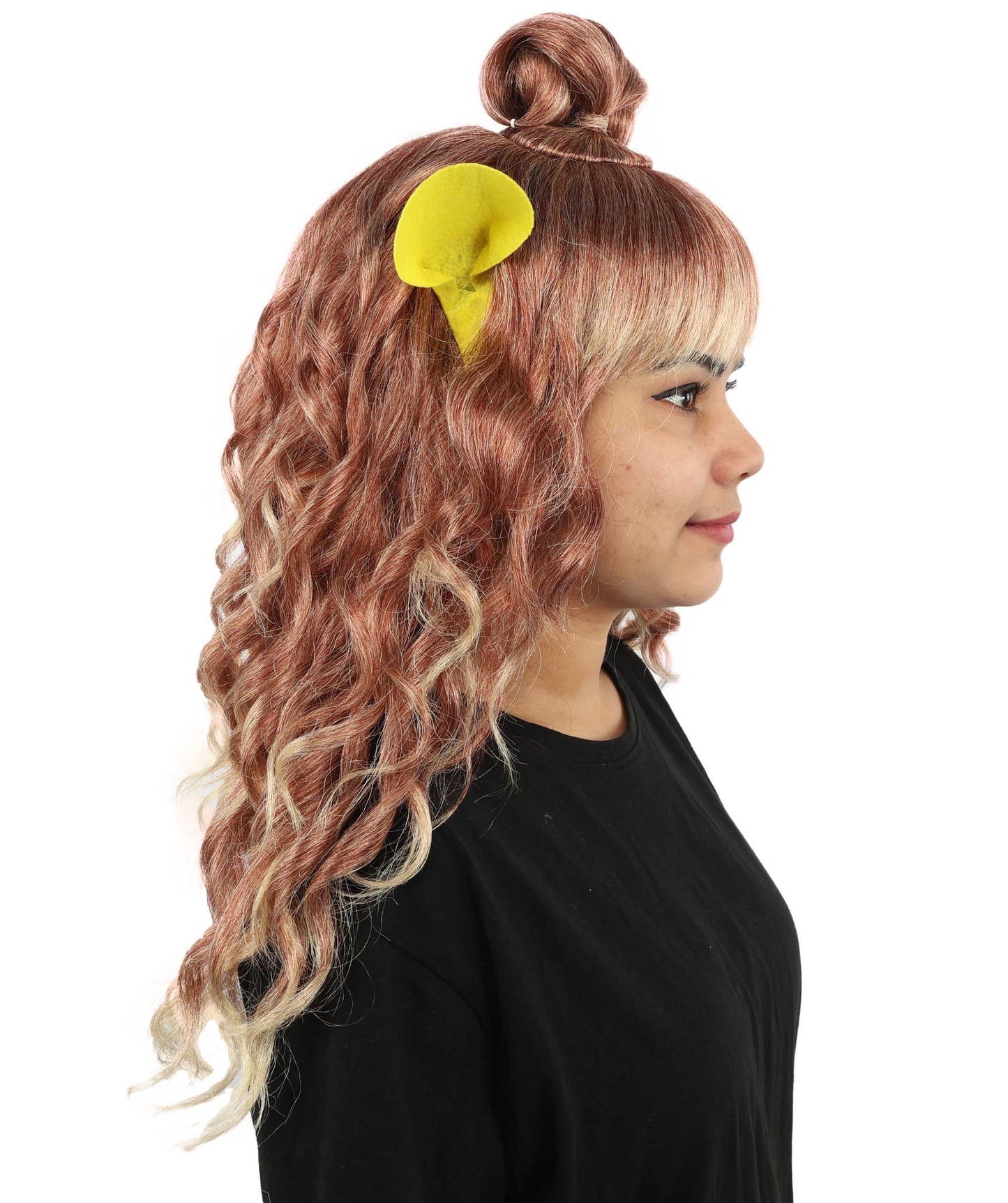 HPO Women's Fairytale Ogre Roleplay Brown Wig | Flame-resistant Synthetic Fiber with Capless Cap| Ideal for party, Halloween, cosplay, theater, drag, performance, costume events