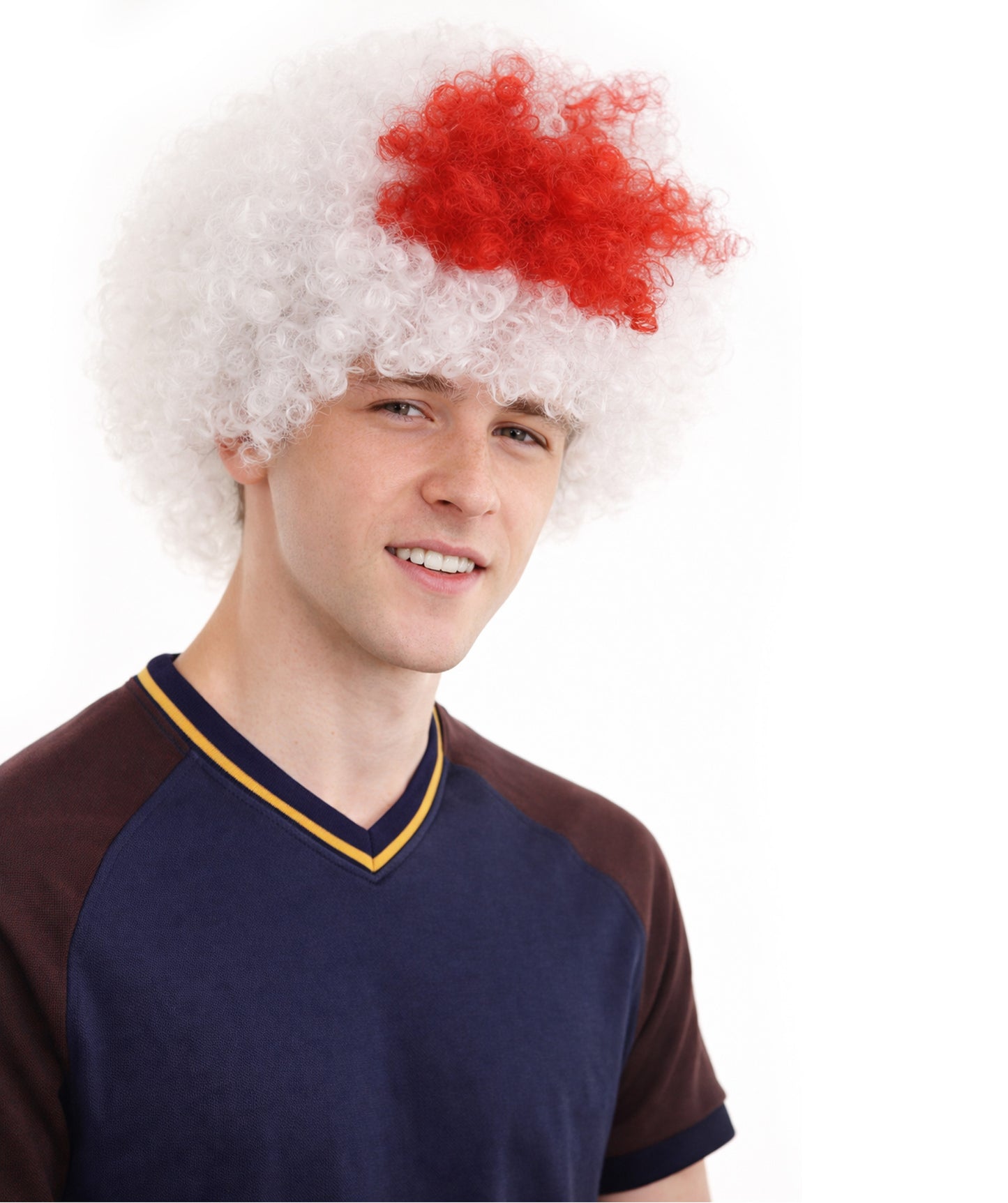 Japan Afro Wig | Super Size Red White Jumbo Wig