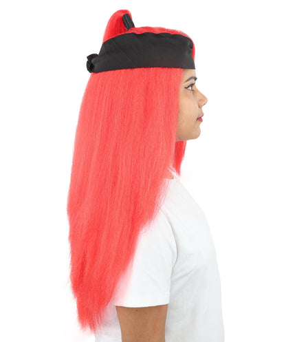 Women's High Ponytail Ninja Wig | Multiple Color Options | Create of synthetic fiber, long straight texture with top-tied fountain, breathable base | Cosplay, Halloween, theater, party, performance, costume events