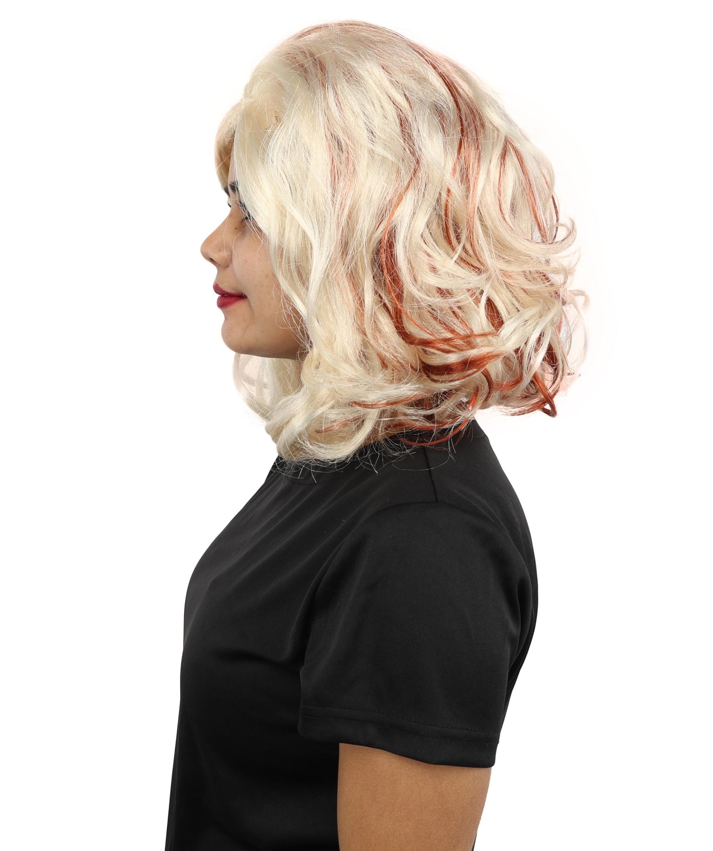 HPO Women’s Long-Length Multicolor Carnival Wig | Curly Hair Fancy Dress for Halloween, Festivals & Roleplay Events | Capless Cap Design