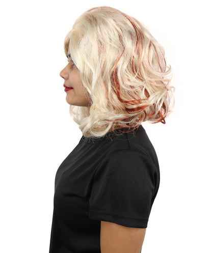 HPO Women’s Long-Length Multicolor Carnival Wig | Curly Hair Fancy Dress for Halloween, Festivals & Roleplay Events | Capless Cap Design