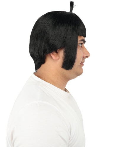 HPO Adult Men's Sleek Blunt Bob Wig | Multicolor Options | Solid color hue, create of synthetic fiber, straight smooth texture with bangs, breathable base | Party, Halloween, theater, drag, performance, costume events