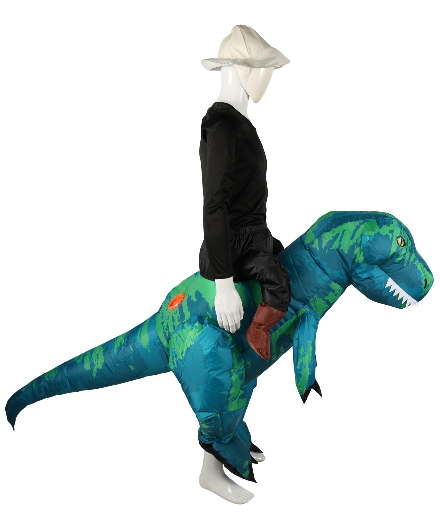 HPO Unisex Dino Rider Costume – Fierce Dinosaur and Rider Outfit for Halloween,Festivals – Lightweight, Comfortable, One Size Fits Most