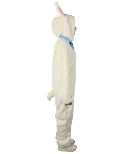 HPO Unisex White Long Lamb Wig and Costume | Suitable for Halloween | Flame-retardant Synthetic Fabric