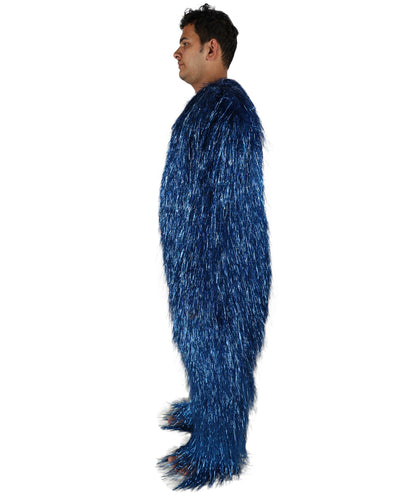 HPO UnisexTinsel Hairy Costume, Bundle & Mask Set | Full-Body Suit & Matching Mask | Long Hair Funny Costume for Halloween, Performers, Cosplay & Mascots | Multicolor Options