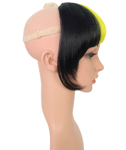 HPO Women's Short Straight Belgium Flag Wig – Tricolor Fringe Style | Ideal for Sports Fans & National Celebrations