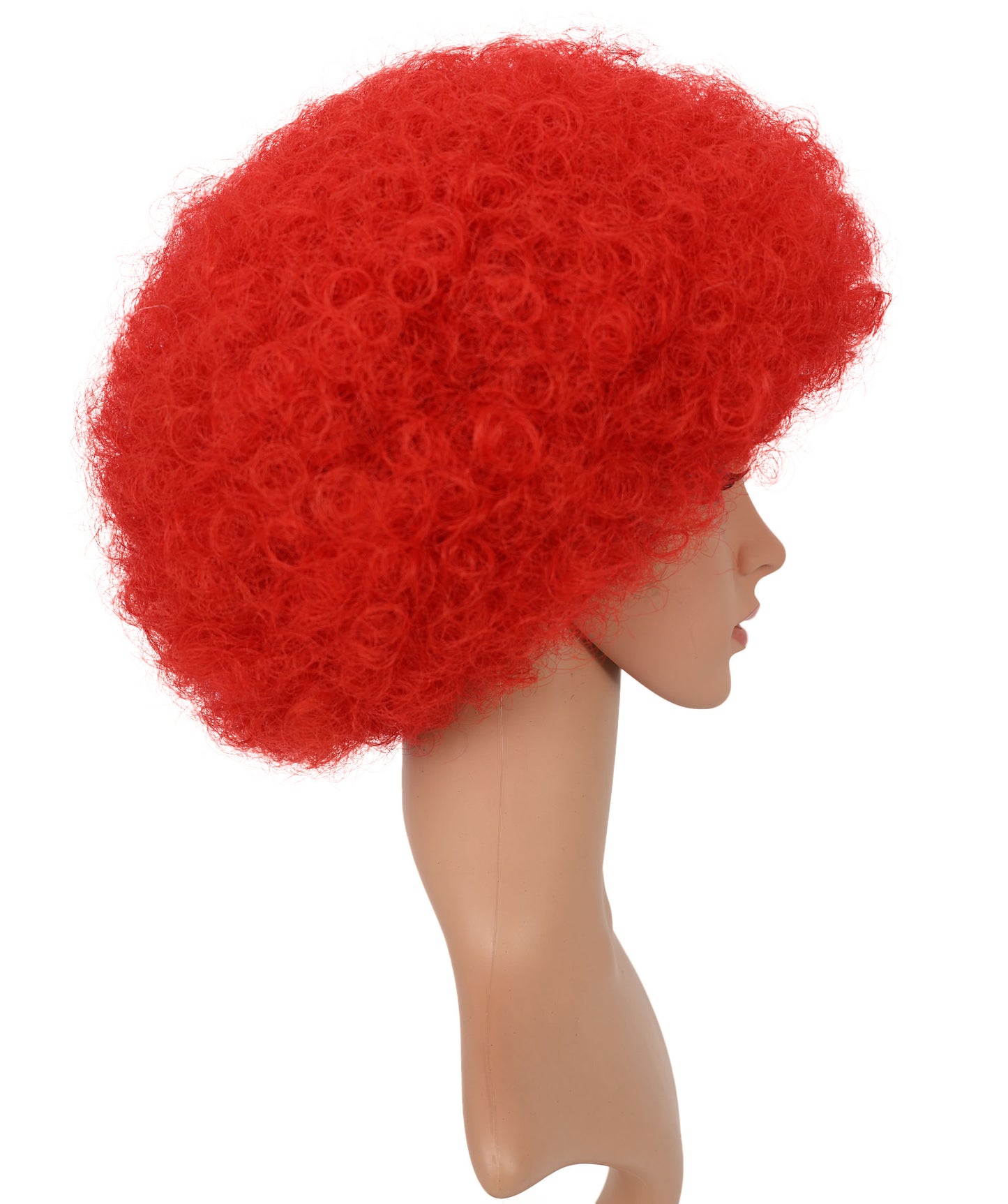 HPO Unisex Turkey Flag Clown Wig – Red & White Afro Style | Turkey Flag Clown Wig for Sports Fans, National Events & Theme Parties