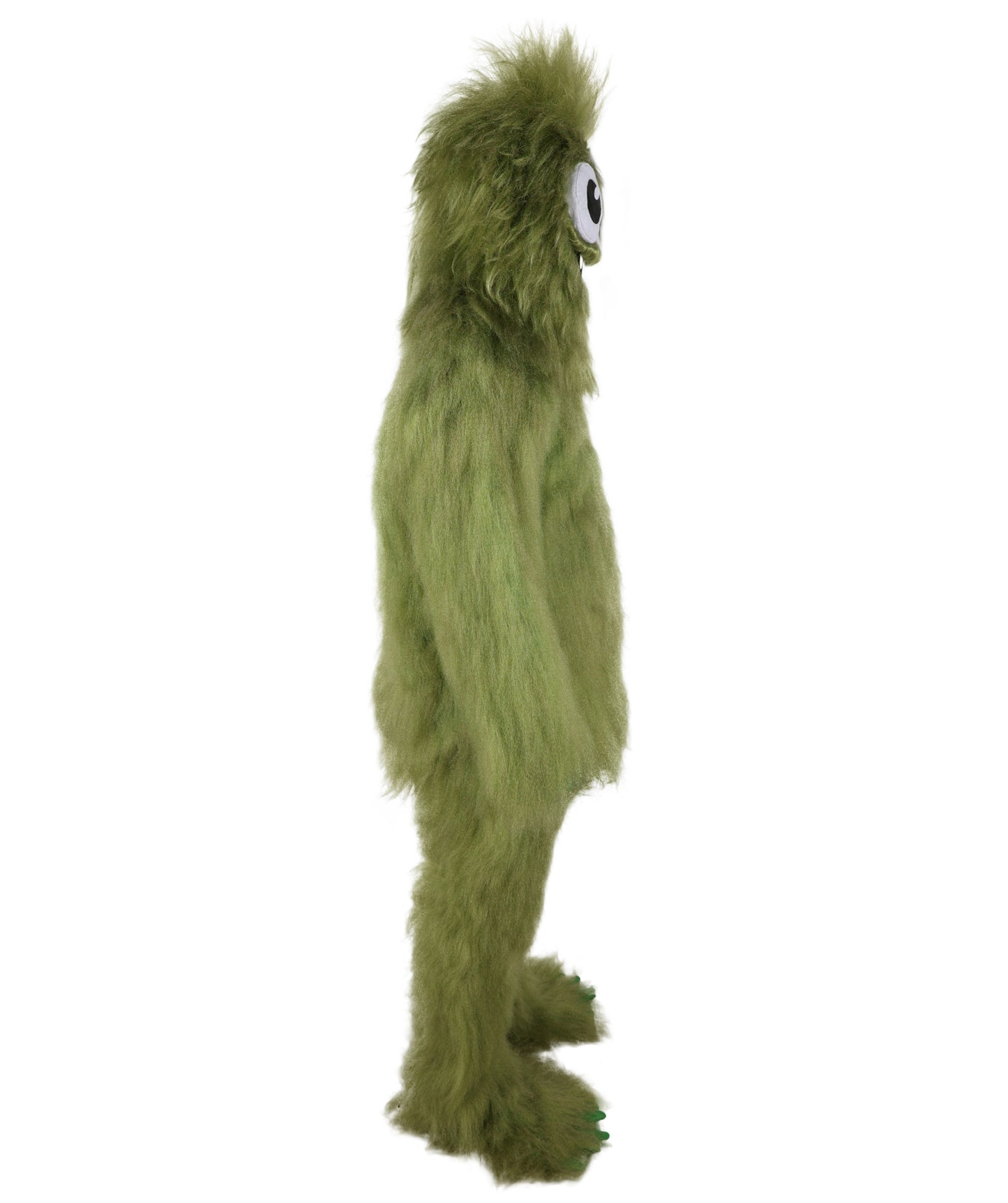 HPO Adult Unisex Olive Green Monster Soft Furry Full Costume, Bundel Set with Mask | Cosplay Mask | Flame-retardant Synthetic Fabric