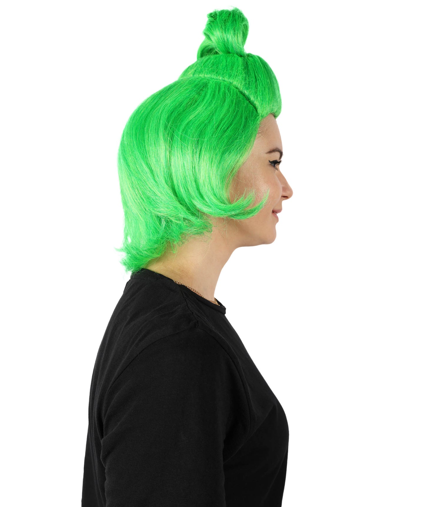 HPO  Women’s Green  Queen Grinch Wig  Breathable Capless Cap | Flame-Retardant Synthetic Fiber