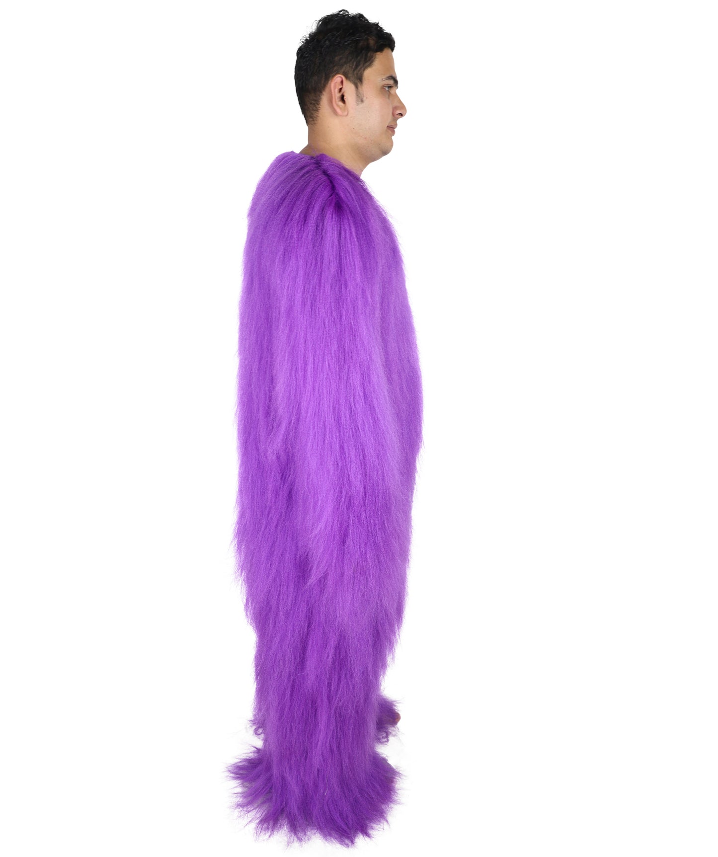 HPO Unisex Extreme Hairy Person Costume, Mask and Bundle - Full-Body Hair Suit Extra-Long Ash Brown Costume Wig for Halloween, Cosplay & Parties