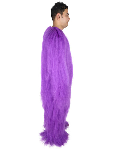 HPO Unisex Extreme Hairy Person Costume, Mask and Bundle - Full-Body Hair Suit Extra-Long Ash Brown Costume Wig for Halloween, Cosplay & Parties