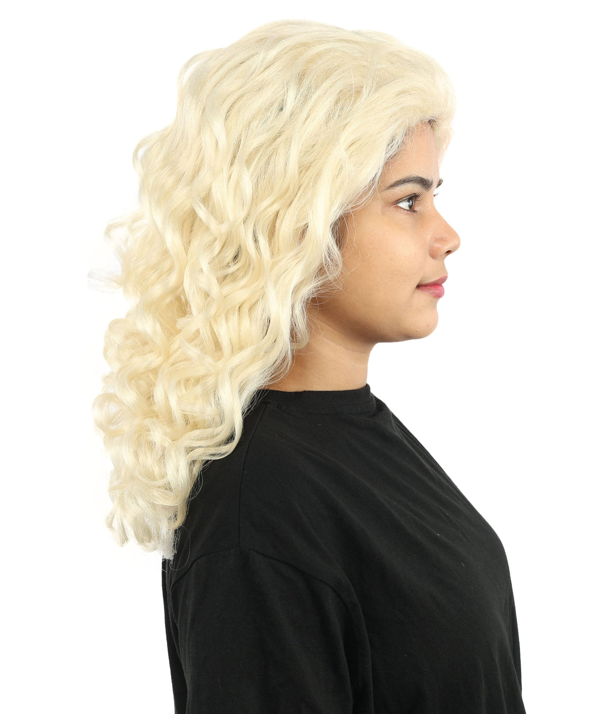 HPO Adult Women’s 16-Inch Medium Wig with Soft Curls | Multiple Color Options | Ideal for Cosplay, and Themed Events | Elegant, Versatile Hairpiece for Various Looks