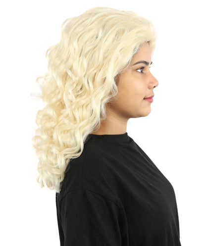 HPO Adult Women’s 16-Inch Medium Wig with Soft Curls | Multiple Color Options | Ideal for Cosplay, and Themed Events | Elegant, Versatile Hairpiece for Various Looks
