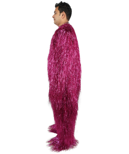 HPO UnisexTinsel Hairy Costume, Bundle & Mask Set | Full-Body Suit & Matching Mask | Long Hair Funny Costume for Halloween, Performers, Cosplay & Mascots | Multicolor Options
