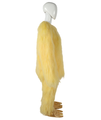HPO Unisex Yellow Monster Mascot Costume, Mask and Bundle | Full Body Plush Furry Suit with Headpiece, Hands & Feet | Fun Cartoon Outfit for Halloween, Parades & Stage Performances