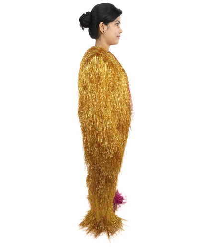 HPO Teen Extreme Hairy Two Part Costume Bundle & Mask Set - Full-Body Hair Suit Extra-Long Costume Wig for Halloween, Cosplay & Parties - Multiple Color Options