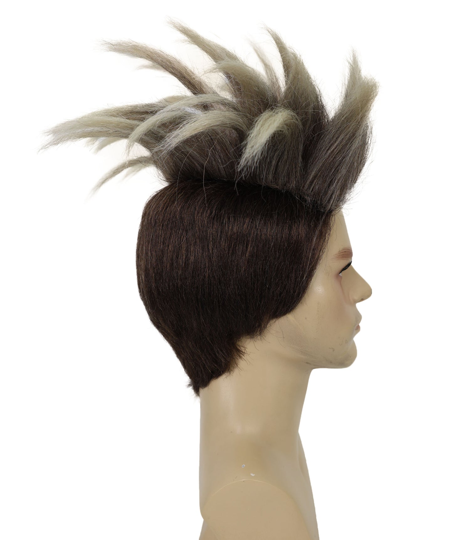 HPO Adult Men’s Multicolor Spiky Hero Wig | Green Mask & Goggles Costume Accessory | Flame-retardant Synthetic Fiber