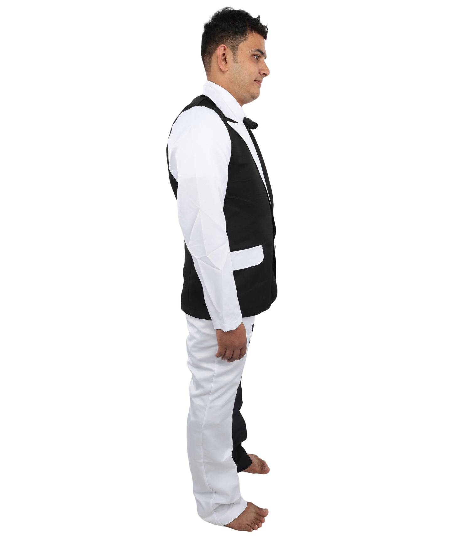 HPO Men’s White & Black Cosplay Tuxedo suit Costume - Two Piece Formal Cosplay Bodysuit | Stylish Party Outfit for Halloween