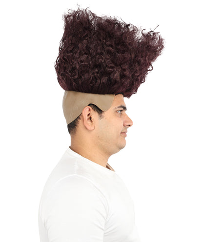 HPO Men’s Tall Afro Wig | Multicolor Options | Animated Scientist Style Hair | Funny Hairpiece with Bouncy Curls and Capless Cap | Retro Nerd Look for Parties, Shows & Halloween