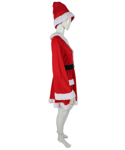 HPO Adult Women’s Inflatable Santa Dress Costume with Hat | Fun Holiday Party Outfit