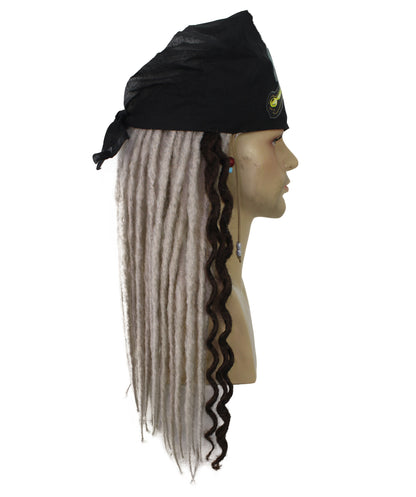HPO Men's Pirate Dreadlocks Multicolor Options Wig | Halloween and Cosplay Wig | Flame-retardant Synthetic Fiber