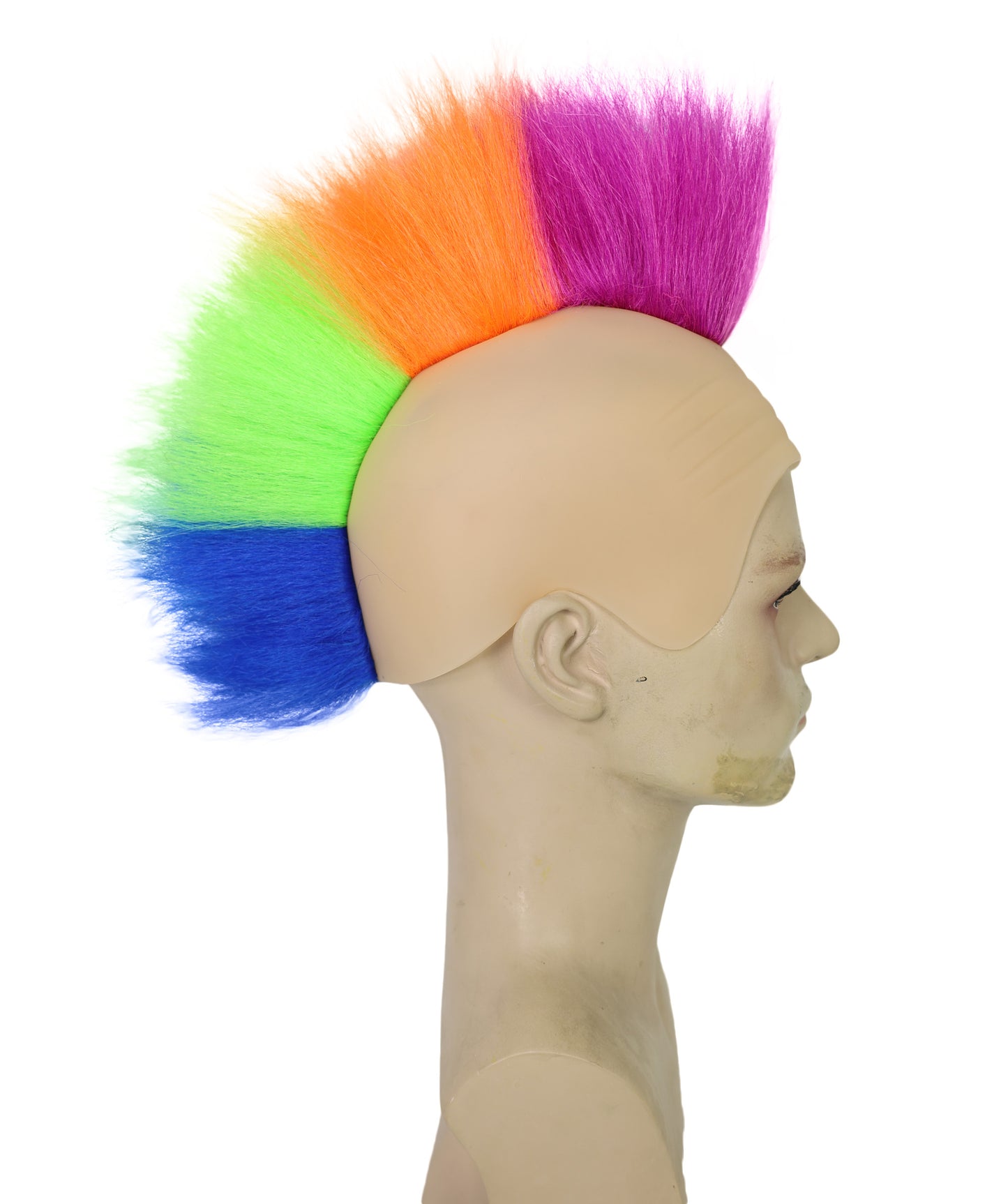 Men’s Vibrant Sports Lover’s T-Shirt and Wig Bundle | Bold Rainbow Mohawk Wig & Multicolor Performance Shirt