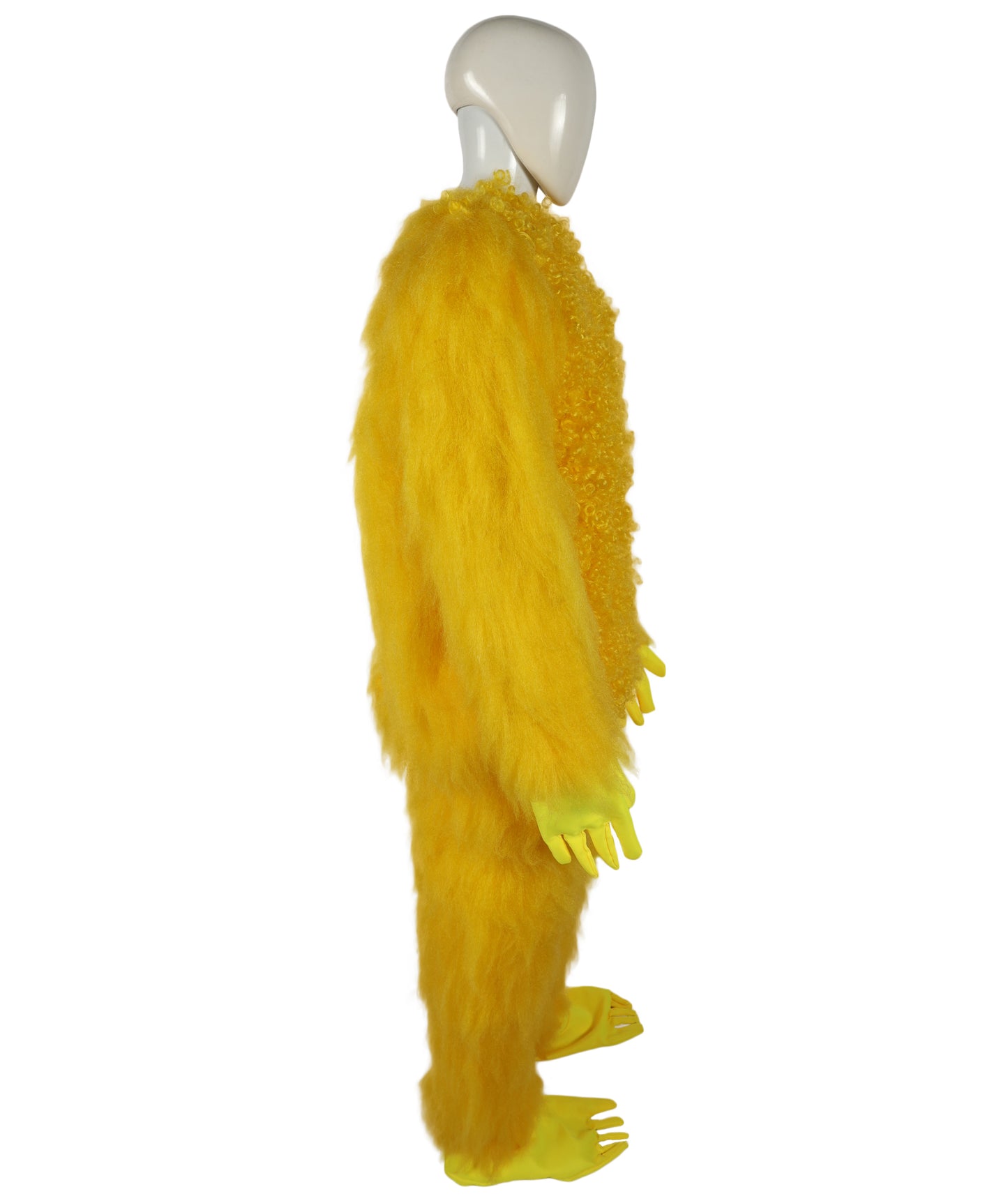 HPO Adult Unisex Yellow Big-Eyed Creature Fur Costume, Bundle With Mask Set | Full Body Fantasy Animal Suit for Halloween, Themed Events