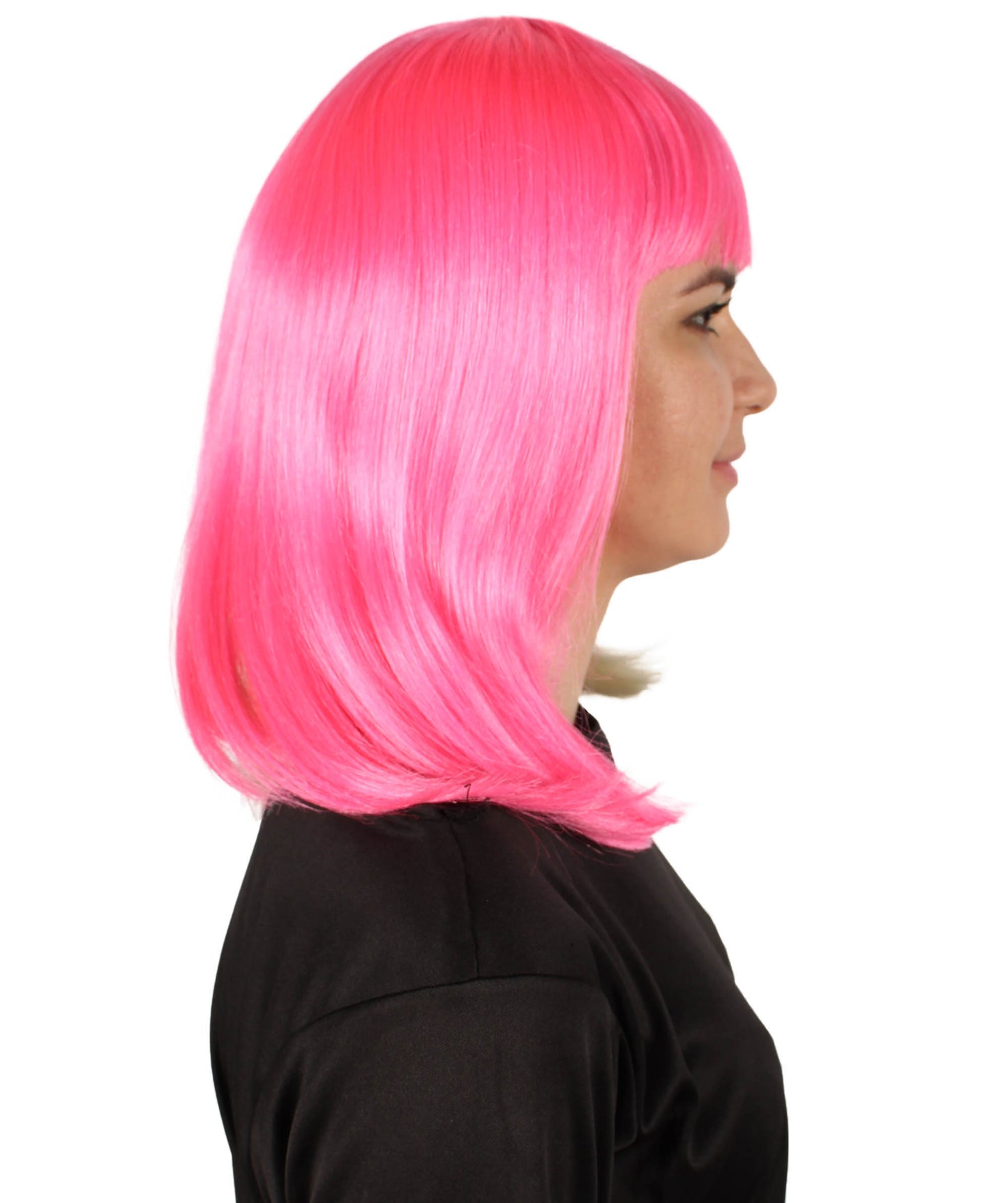 HPO Women's Shoulder Length Bob Wig Collection | Straight Halloween Wig Multiple Color Option | Premium Breathable Capless Cap