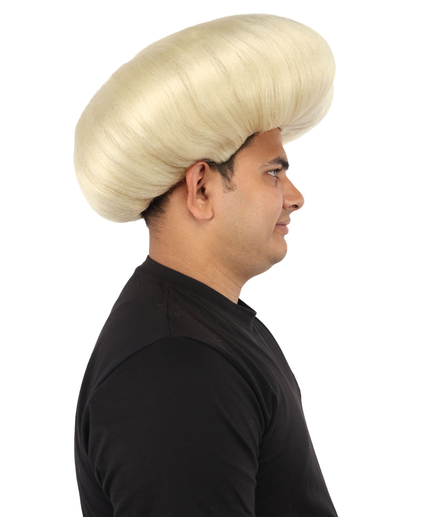 HPO Men's Mad Scientist Wig | High Volume White Vertical Hair with Faux Bald Cap Top & Structured Styling | Halloween Costume Party Theater Prop & Dress Up Accessory | Multicolor Options