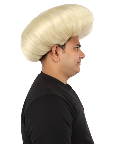 HPO Men's Mad Scientist Wig | High Volume White Vertical Hair with Faux Bald Cap Top & Structured Styling | Halloween Costume Party Theater Prop & Dress Up Accessory | Multicolor Options