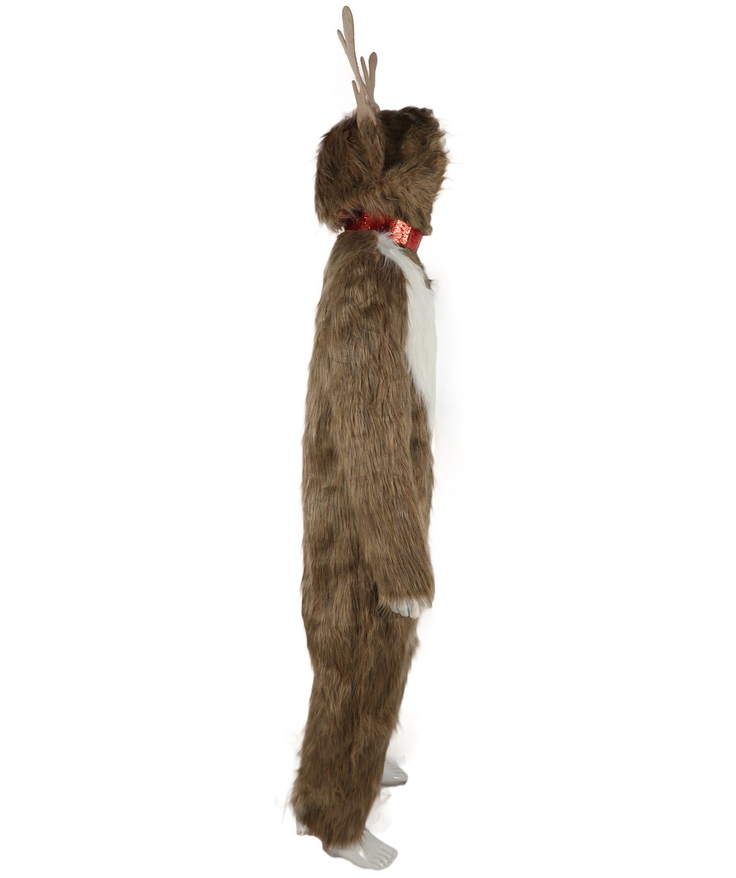 HPO Adult Unisex Multiple Plush Reindeer Costume with Antler Headband & Tail | Holiday Party Christmas Cosplay Outfit | Soft, Comfortable, Lightweight