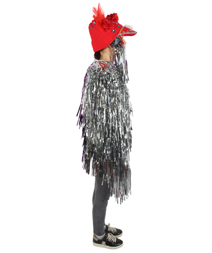 Adult Unisex DJ Tinsel Costume| Multiple Color Options