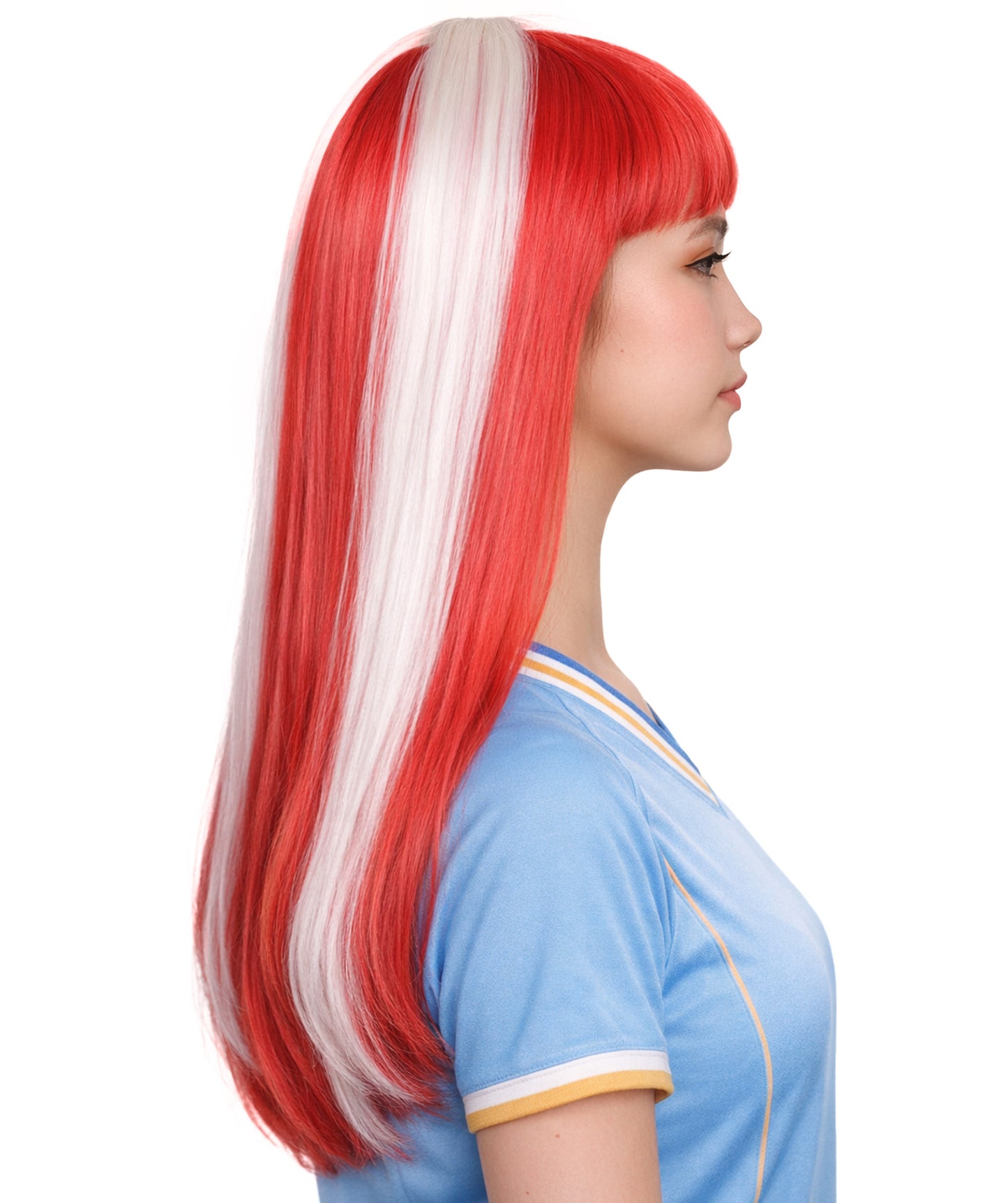 Denmark Flag Sport Party Long Bob Wig | National Pride Fancy  Halloween Wig | Premium Breathable Capless Cap