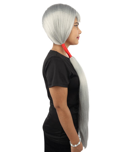 HPO Women's Extra Long Pigtail Wig | Multicolor Options | Floor Length Straight Twin Tails with Bangs, Heat Friendly Synthetic Fiber & Adjustable Cap | Halloween, Fairy Roleplay, Magical Girl Theme, Theater & Carnival