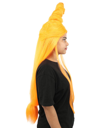 HPO Adult Women's Sculpted Loop Topknot Wig | Multiple Color Options | Create of synthetic fiber, gravity-defying twisted vertical bun with long face-framing strands, breathable base | Party, Halloween, theater, drag, performance, costume events