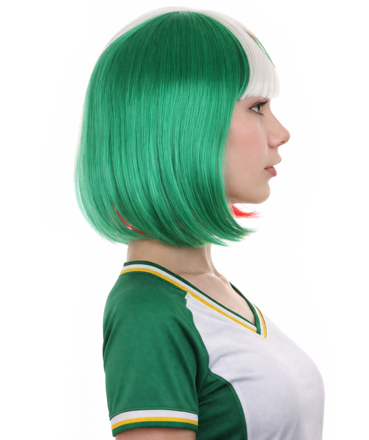 Women Patriotic Mexico Flag Bob Wig | Premium Breathable Capless Cap