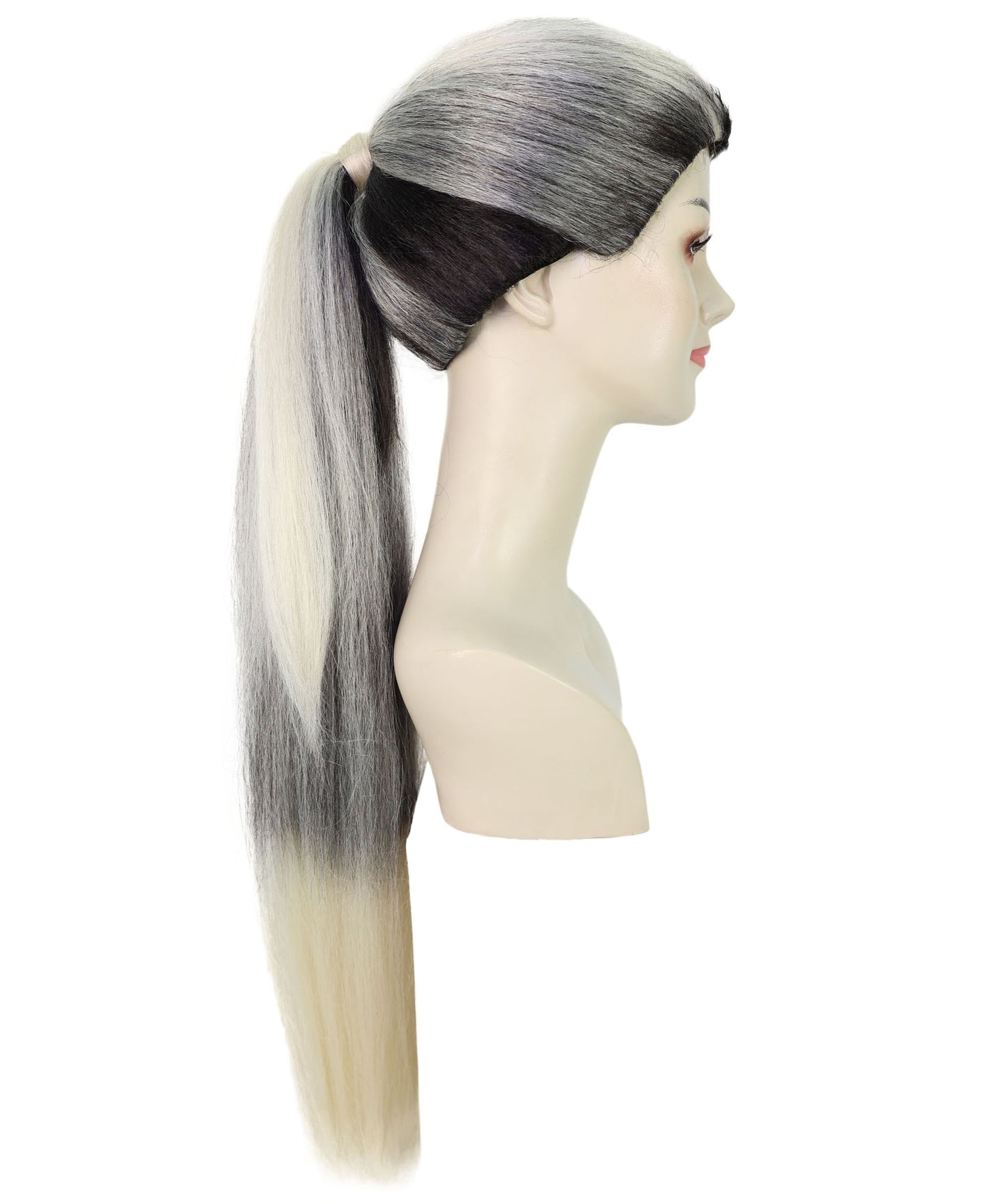 HPO Women’s Long Ponytail Wig | High Black & Blonde Ponytail Wig | Capless Cap Design